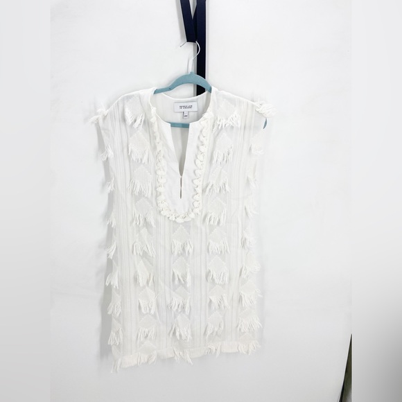 Derek Lam 10 Crosby Fringe Tunic Mini Dress Sz 4 - Picture 2 of 6